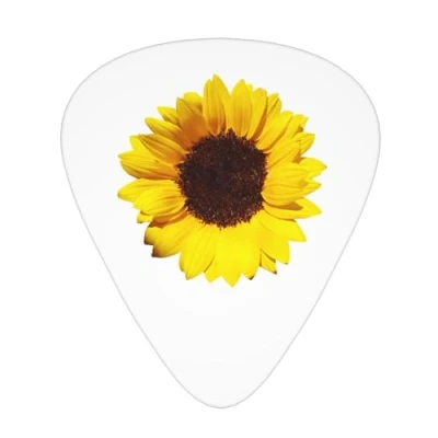 Image of Yifhdes Sunflower Guitar Picks 12 Pack For Family Stylish Accessories 3 Thickness Plectrums Thin/Medium/Heavy Players