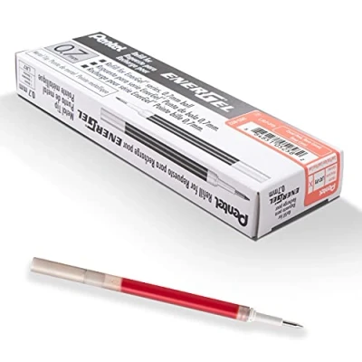 Image of Pentel LR7 P3X Refill for EnerGel Pens 0.7 Ball = 0.35 mm Line Width Pack of 12 Coral