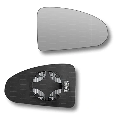 Image of Less4spares Replacement Wing Mirror Glass Right Compatible with Audi TT 2014 2022 CLIP ON Driver Off side Heated Blind Spot