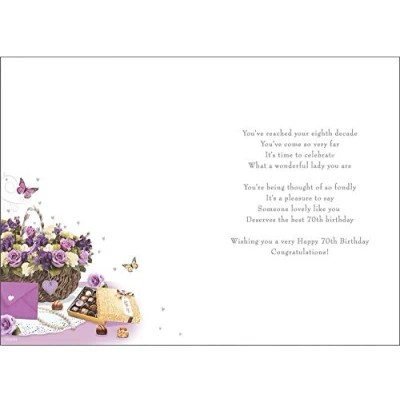 Image of Regal Publishing Milestone Age Birthday Card 70 F 9 x 6 inches