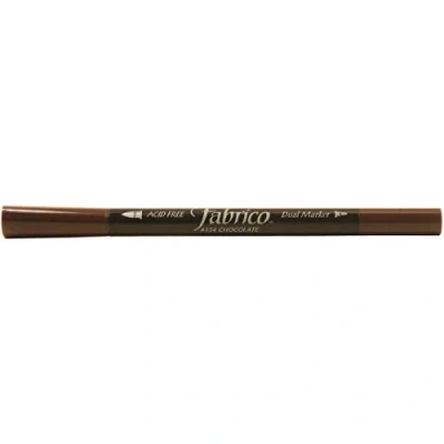 Image of Tsukineko Fabrico Fabric Duel Ended Marker Chocolate