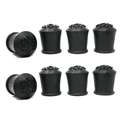 Image of fiXte Heavy Duty Replacement Walking Stick Cane Crutch Hiking Pole Rubber End Ferrule Black 22mm (8)