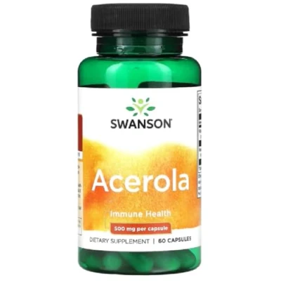 Image of Swanson Acerola, 500mg Natural Vitamin C and Antioxidant Support 60 Capsules