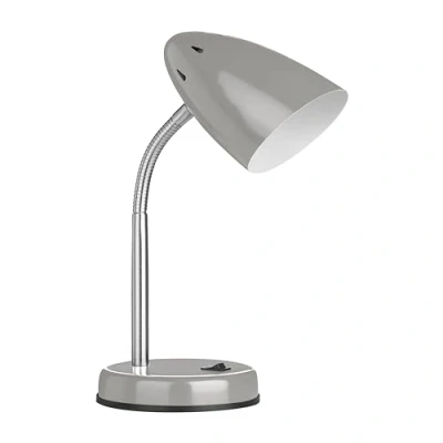Image of Premier Housewares Desk Lamp, Grey, Flexible, Edison Screw, Study Small H37 x W13 D13cm