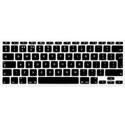 Image of FINDING CASE EU/UK Keyboard Cover Compatible Older Apple Macbook Air 11 inch A1370/A 1465(2015/2014/2013/2012/2011/2010release) Waterproof Adhesive Protective Silicone Skin Black