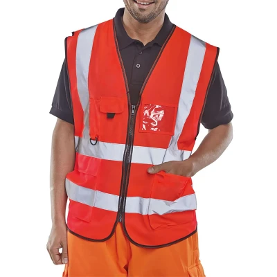 Image of Executive Hi Viz Waistcoat Red 3XL