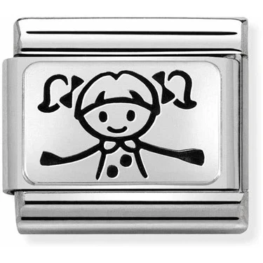 Image of Nomination Silvershine Girl Figure Charm Stainless Steel
