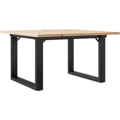 Image of vidaXL Coffee Table O Frame 60x60x40 cm Solid Wood Pine and Steel