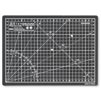 Image of Elan Cutting Mat A4 Black and Taupe, 5 Ply Craft Mat, Self Healing Board Craft, Art 30 x 22, Dressmaking Accessories for Sewing, Quilting, Crafting
