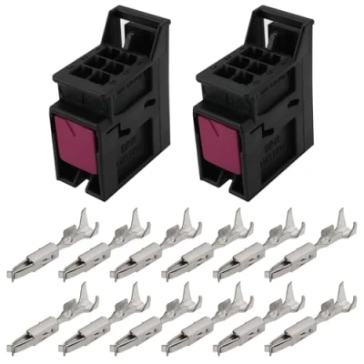 Image of eMagTech 2Pcs Rear Tail Light Connector Plug 6 Pin Wiring Car Lamp with Terminal Compatible Audi A1 Q3