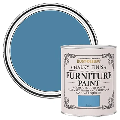 Image of Rust Oleum Blue Upcycled Furniture Paint in Chalky Finish Cerulean 750ml