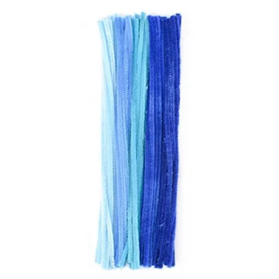 Image of Vaessen Creative Pipe Cleaners for Crafts, Synthetic Fiber, Blue, 30 x 0.8 0.1 cm