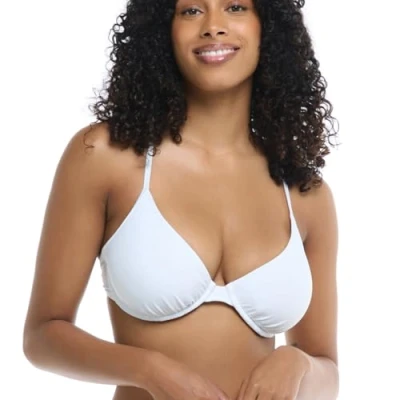 Image of Body Glove Women&#039;s Smoothies Solo Solid Underwire D, Dd, E, F Cup Bikini Top Swimsuit, Snow White, D