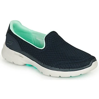Image of Skechers women 124508 Sneaker, Navy Textile Turquoise Trim, 5 UK