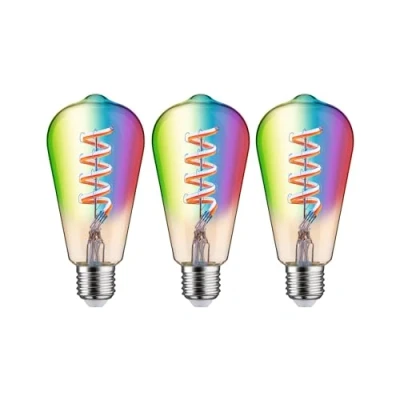 Image of Paulmann 29164 Filament 230V Smart Home Zigbee LED Corn ST64 E27 3x470lm 3x6.3W RGBW+ dimmable Gold lamp, 18.9 W