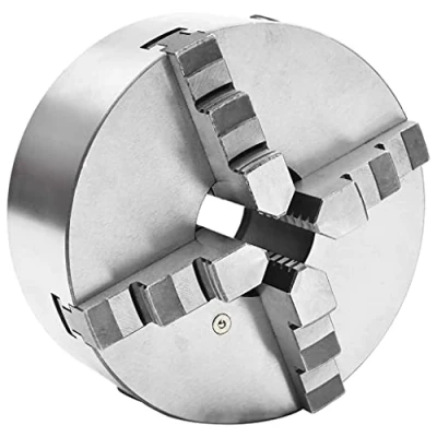 Image of vidaXL 4 Jaw Self Centering Lathe Chuck in HT300 Steel, Compact Size, High Clamping Accuracy, Ideal for Various Surfaces, Wear Resistant and Durable
