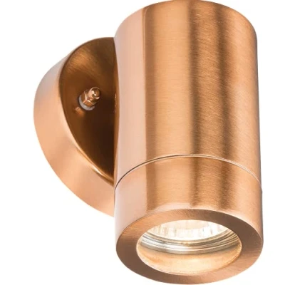 Image of KnightsBridge IP65 GU10 35W Fixed Wall Light Brushed Copper Finish