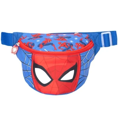 Image of Spiderman Marvel Bum Bag for Boys Adjustable Strap Lightweight Funny Pack Waist Travel Pouch Kids Crossbody with Strap, Bumbag