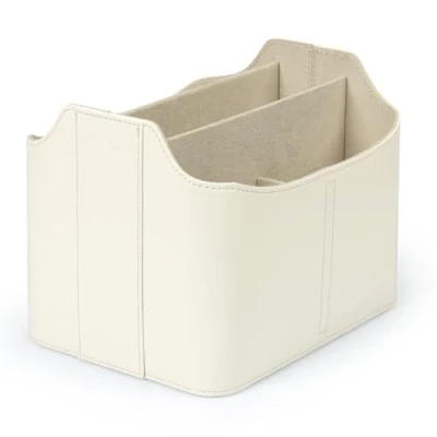 Image of LONDO Leather Remote Control Organizer and Caddy with Tablet Slot