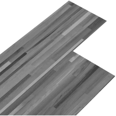 Image of vidaXL Non Self adhesive PVC Flooring Planks 5.26 m² 2 mm Striped Grey