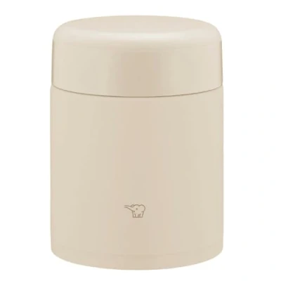 Image of Zojirushi Mahobin Stainless Steel Thermal Soup Jar, Lunch Seamless 13.5 fl oz (400 ml), Beige, Integrated Lid and Seal, Easy to Clean, Only 3 Pieces Wash SW KA40 CM