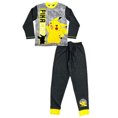 Image of Pokémon Boys Pyjamas Pikachu 11 12 Years, PJ’s Nightwear Grey