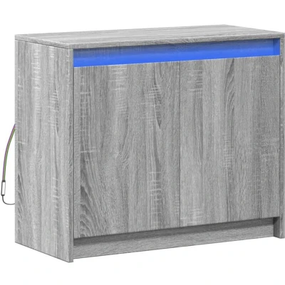 Image of vidaXL Sideboard with LED Grey Sonoma 72x34x61 cm Engineered Wood