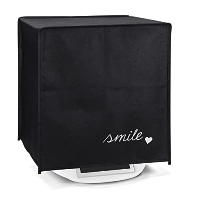 Image of kwmobile Cover Compatible with Thermomix TM5 / TM6 Plastic Case for Kitchen Mixer White/Black Smile Heart