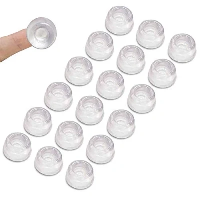 Image of Uni Fine 22mm Clear Rubber Feet, Self Adhesive Transparent Silicone Pad Soft No Trace Door Stopper Large Round Feet Anti Collision Scratch Pads for Knobs, Cupboards 18Pcs
