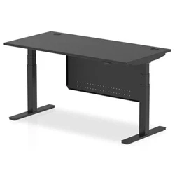 Image of Air 1600x800 Height Adjustable Desk CP Black/Black Modesty Panel