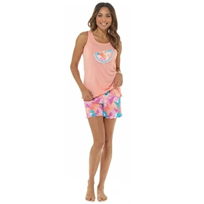 Image of undercover lingerie Ladies Watermelon Short Pyjamas LN1601 Peach/Print 16 18