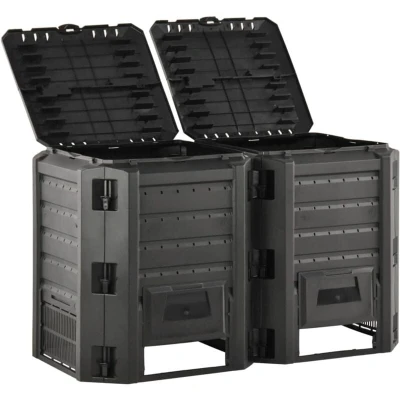 Image of vidaXL Garden Composter Black 800 L