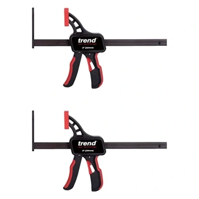 Image of Trend 1 Pair of Universal Quick Release Rail Clamps for Bench Mounted Pocket Hole Jigs &amp; Saw Tracks, PH/CLAMP/QR