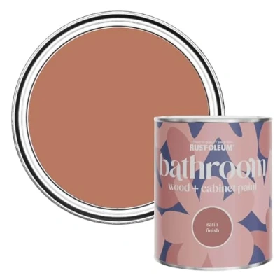 Image of Rust Oleum Red Moisture Resistant Bathroom Wood and Cabinet Paint in Satin Finish Siena 750ml