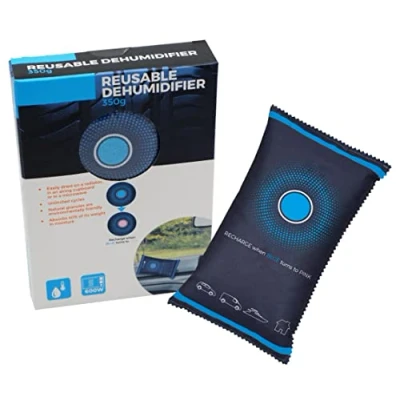 Image of UKB4C SoAuto Reusable Car Dehumidifier Clear Eliminates Foggy Windscreen Moisture Damp Absorber Caravan Van Silica Gel 350g Bag