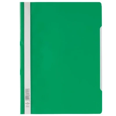 Image of Durable Clear View A4 Document Folder Green Transparent Front Cover Pack of 50 Folders Ideal for Holding Punched Documents