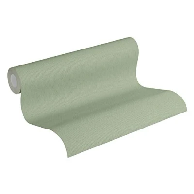 Image of A.S. Création Jette Non Woven Wallpaper Plain 10.05 m x 0.53 Green 373655 37365 5