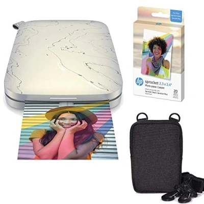 Image of HP Sprocket Select Portable Instant Photo Printer for Android and iOS devices (Eclipse) Zink Paper Bundle