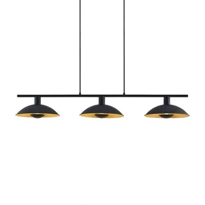 Image of Lindby hanging light Narisara, 118cm, E14, 3 bulb, black gold