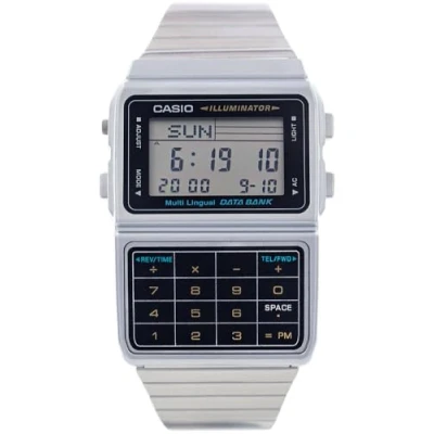 Image of Casio DBC 611 1D Databank Unisex Watch Digital Quartz LCD Dial Grey Steel Strap, LCD/Grey, Bracelet