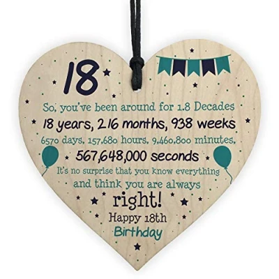 Image of RED OCEAN Rude Funny 18th Birthday Gift For Daughter Son Wooden Heart Card
