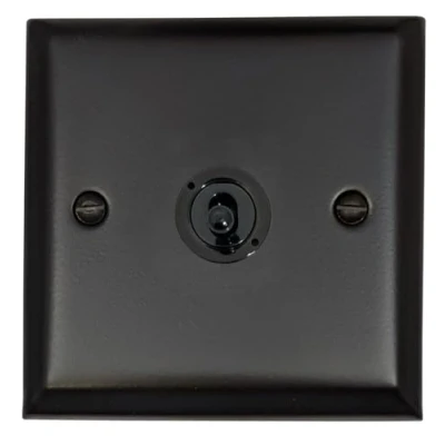 Image of Spectrum Matt Black Toggle Switch (1 Gang) SFB281