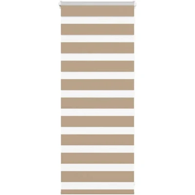 Image of vidaXL Zebra Blind Sand Brown 60x100 cm Fabric Width 55.9 Polyester