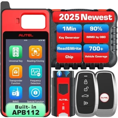 Image of Autel MaxiIM KM100(X) Key Fob Programming Tool, Lifetime Renewal, 2024 Newest Lite of IM508 IM608, 60s Generation, OBD IMMO Learning on 99% Cars, Chip Read Write Clone, Built in APB112, 2PCS IKEYs
