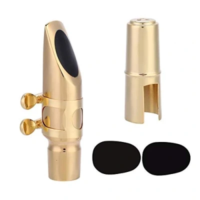 Image of Sax Mouthpiece, Eb Alto Saxophone 6C Mouthpiece with Cap Pads Musical Instruments Accessory