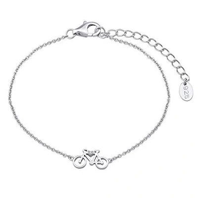 Image of SILVEGO Women 925 Sterling Silver Bracelet Bicycle