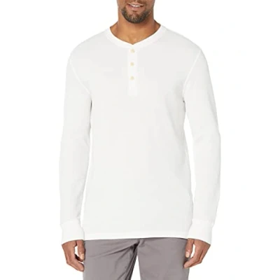 Image of Amazon Essentials Men&#039;s Regular Fit Long Sleeve Waffle Henley Shirt, White, S