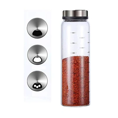 Image of Salt and Pepper Shakers with Adjustable Pour Holes Perfect Dispenser for Your Salts, 500ml
