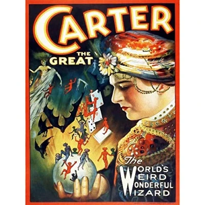 Image of Wee Blue Coo Carter The Great Magician Vintage Advertising Art Print Poster Wall Decor 12X16 Inch