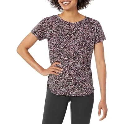 Image of Amazon Essentials Women&#039;s Studio Relaxed Fit Lightweight Crew Neck T Shirt (Available in Plus Size), Black Confetti Print, XL